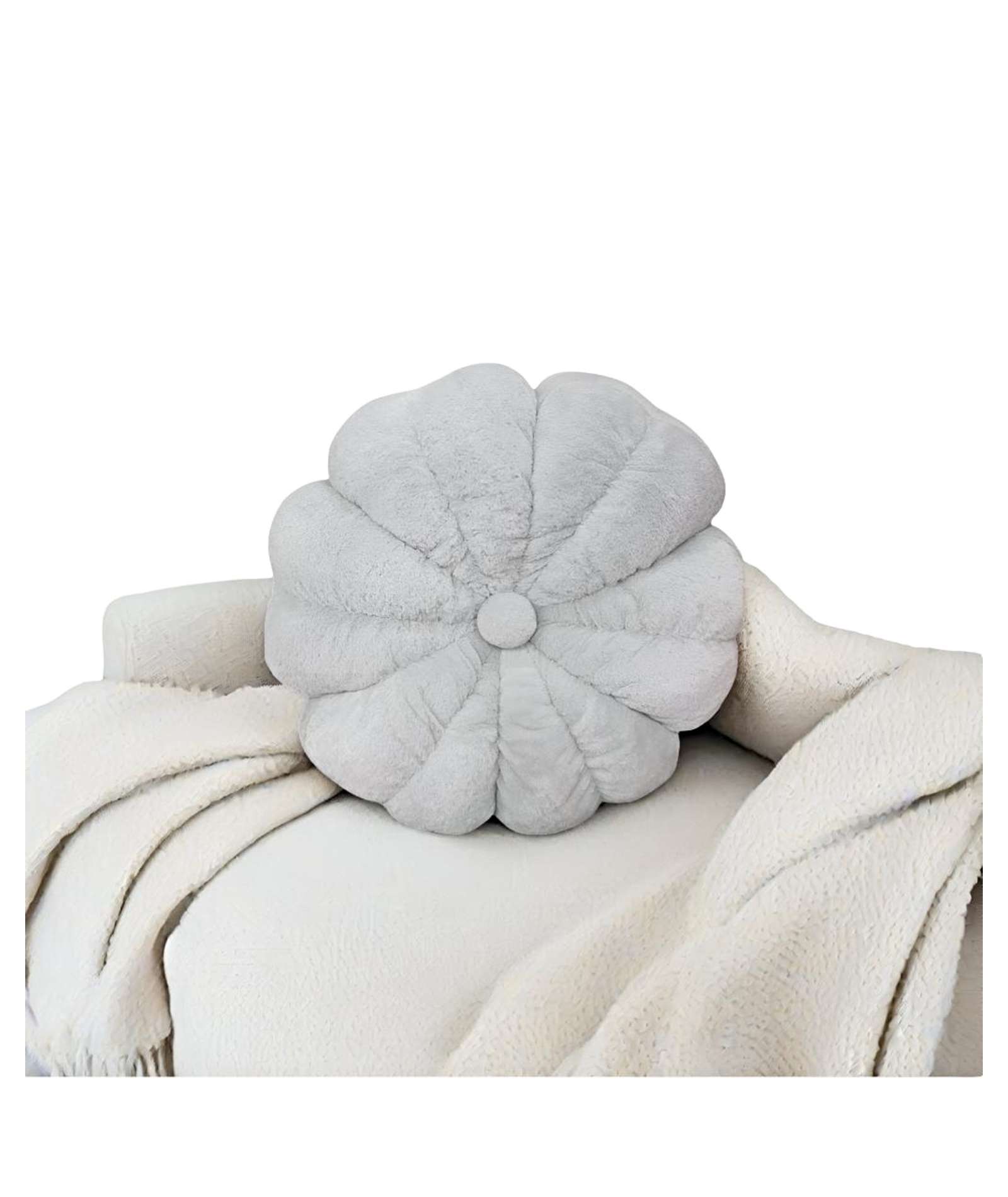 COJIN DISEÑO FLOR GRIS 50 CM - 1