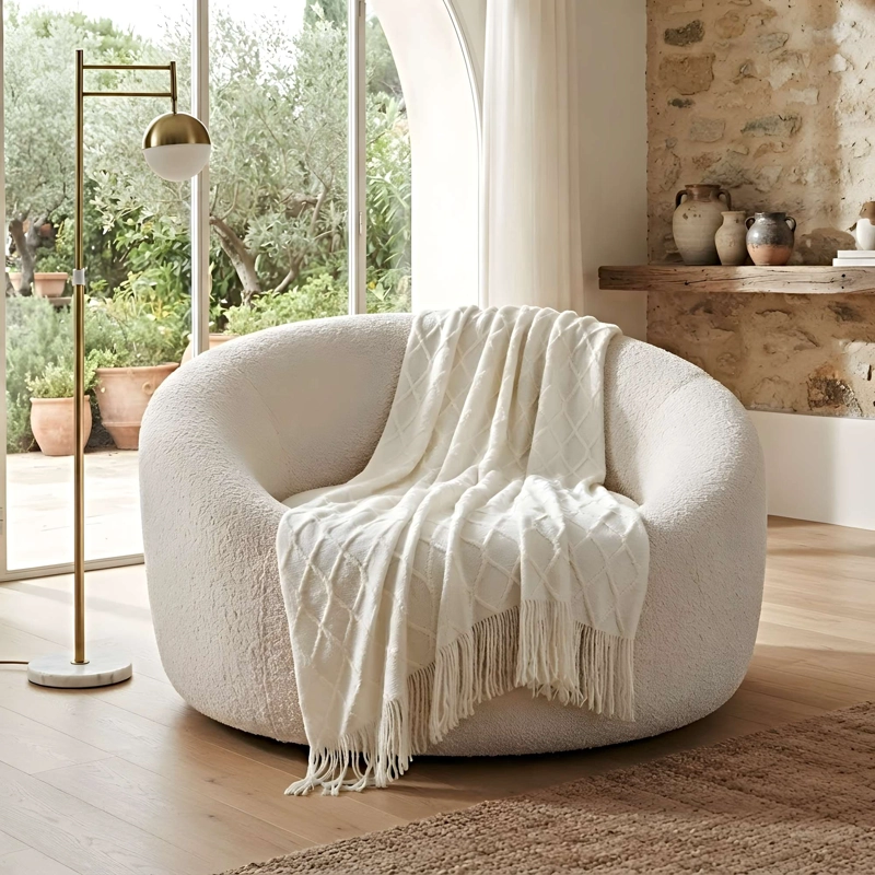 MANTA DECORATIVA CON DISEÑO TRENZADO 127X172 CM M04 - 4