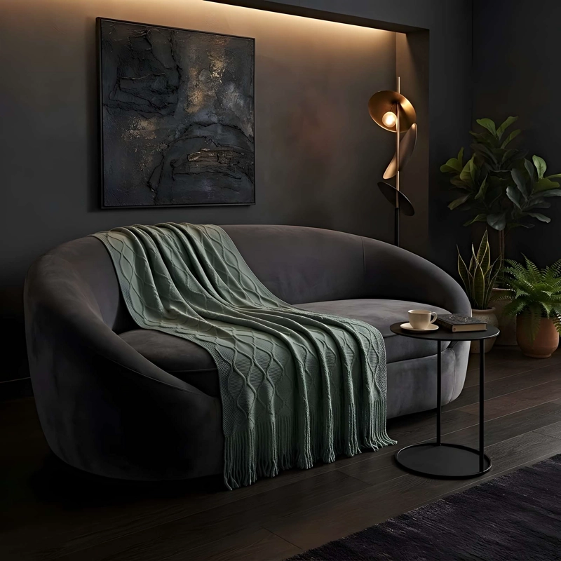 MANTA DECORATIVA CON DISEÑO TRENZADO 127X172 CM M01 - 4