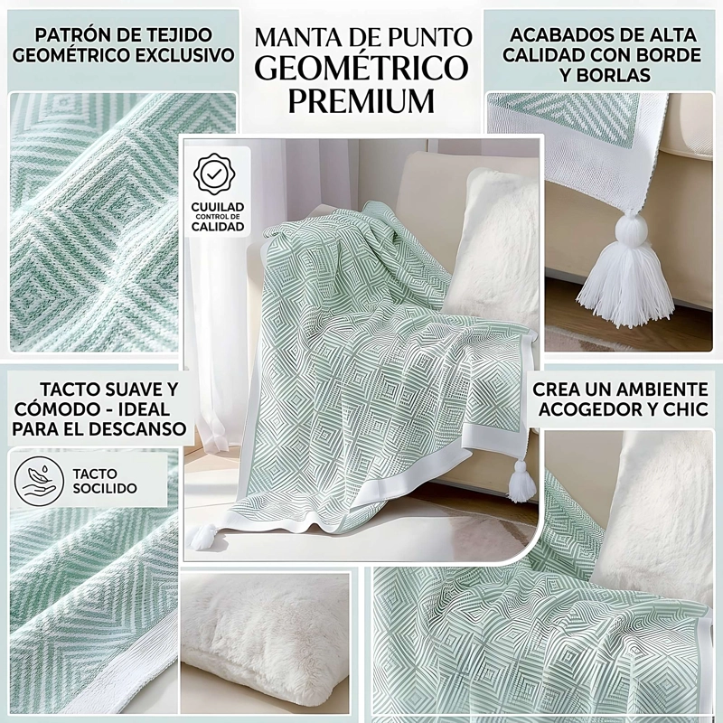 MANTA DECORATIVA CON ESTAMPADO Y BORLAS 130X150 CM M02 - 4