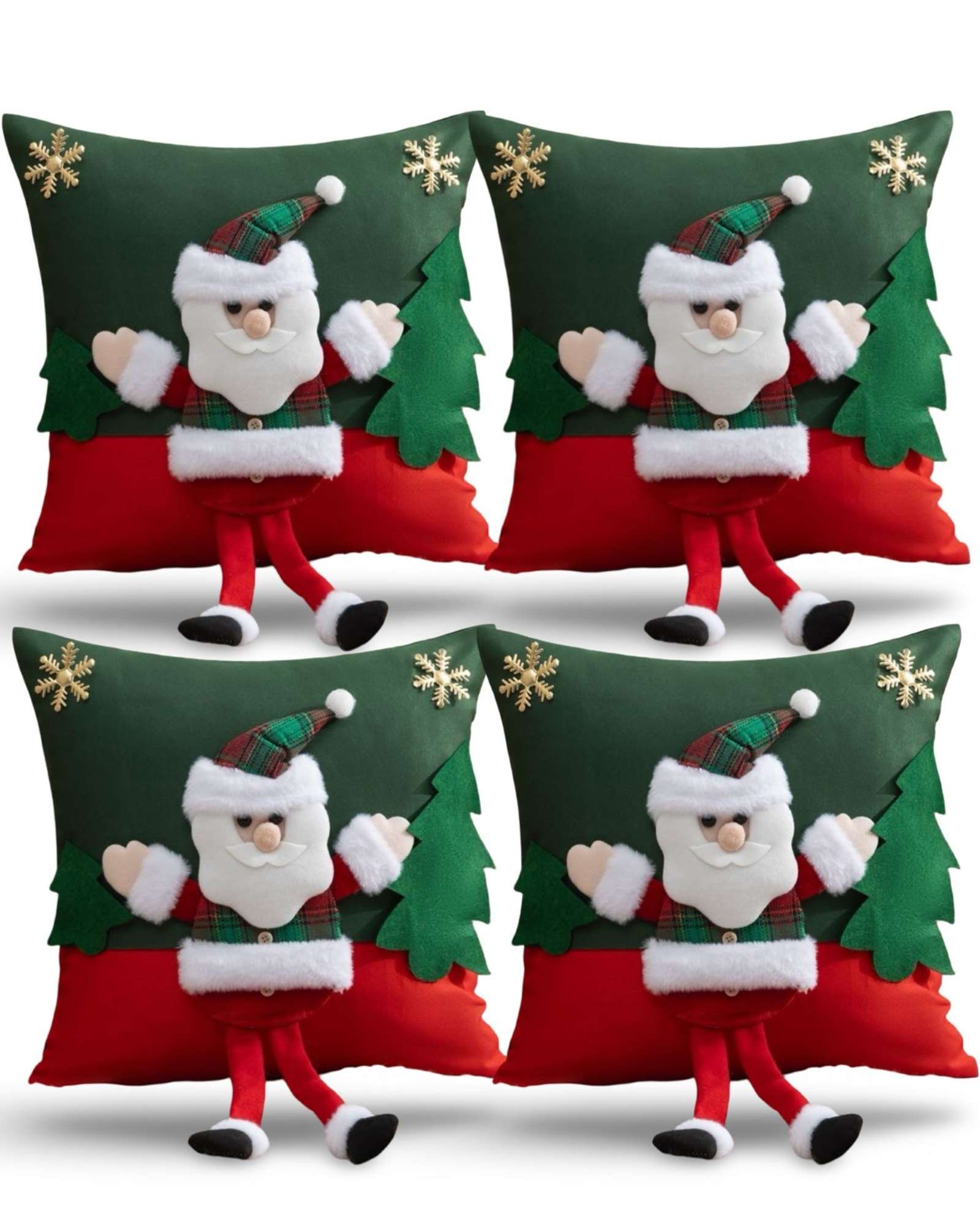 PACK DE 4 FUNDAS DE COJIN PARA NAVIDAD 3D   B6 - 1