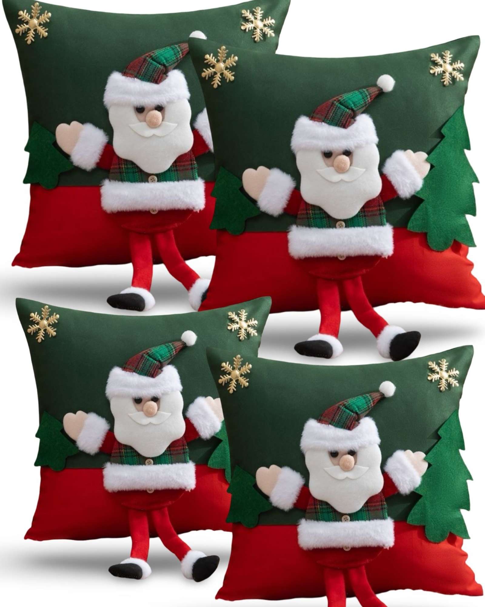 PACK DE 4 FUNDAS DE COJIN PARA NAVIDAD 3D   B6 - 2