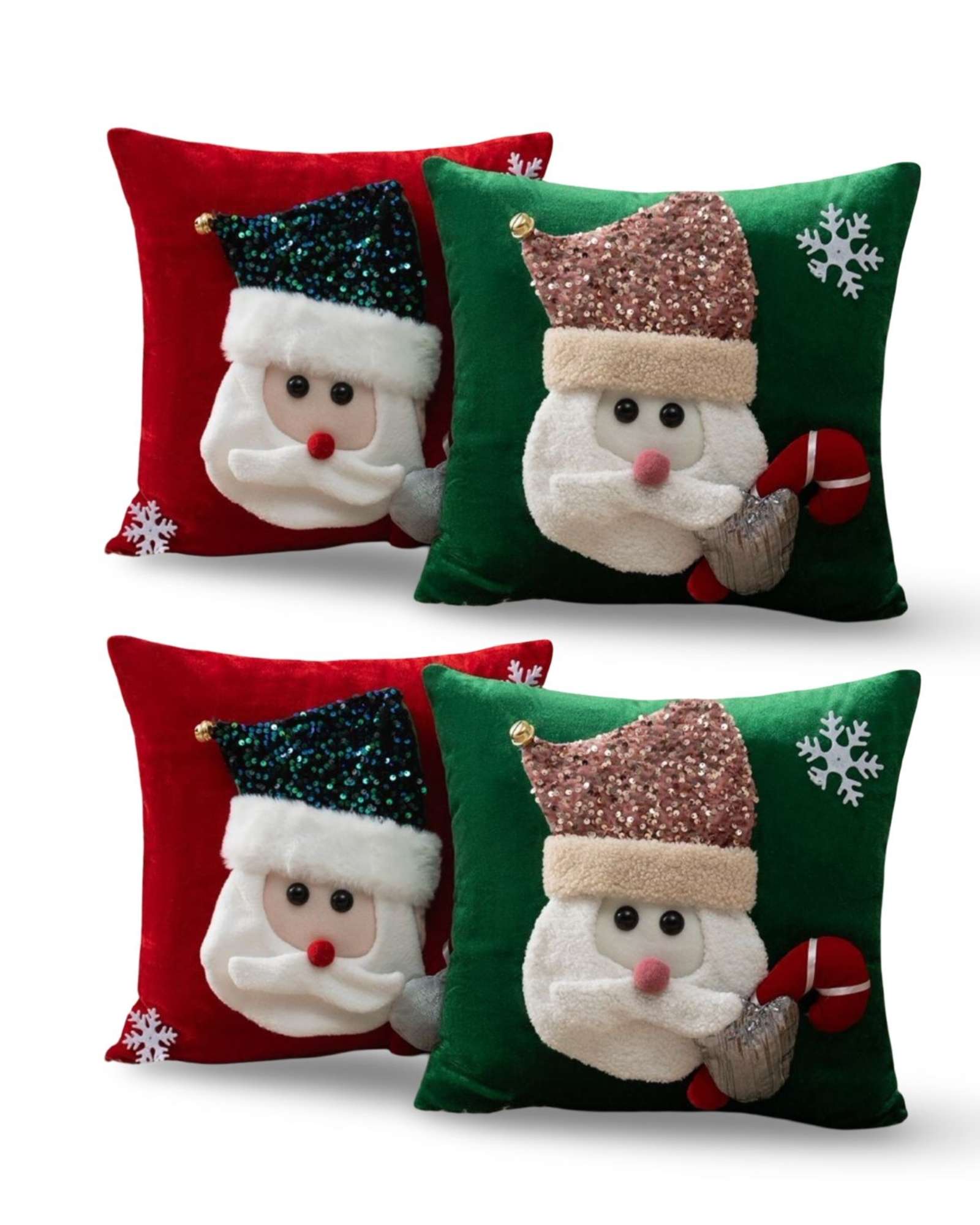 PACK DE 4 FUNDAS DE COJIN PARA NAVIDAD 3D   B4 - 1