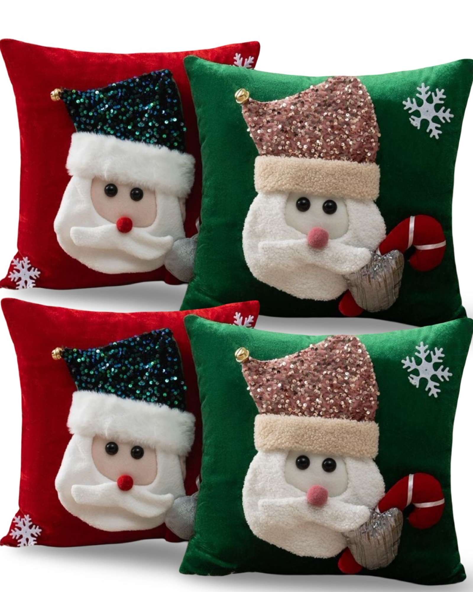 PACK DE 4 FUNDAS DE COJIN PARA NAVIDAD 3D   B4 - 2