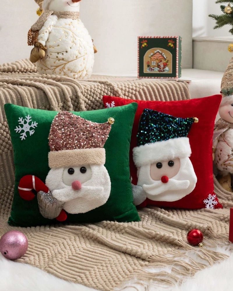 PACK DE 4 FUNDAS DE COJIN PARA NAVIDAD 3D   B4 - 4
