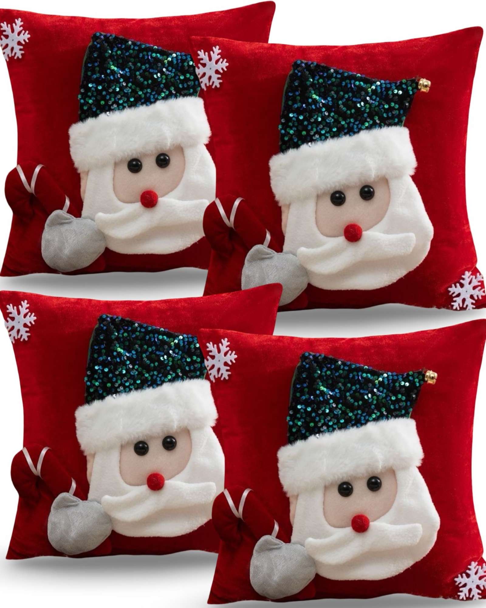 PACK DE 4 FUNDAS DE COJIN PARA NAVIDAD 3D   B19 - 1
