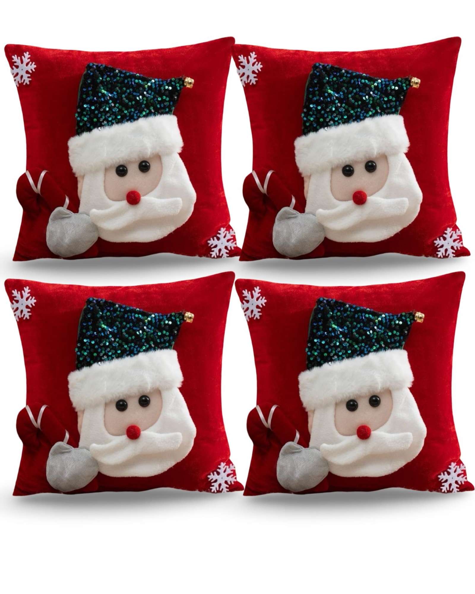 PACK DE 4 FUNDAS DE COJIN PARA NAVIDAD 3D   B19 - 2