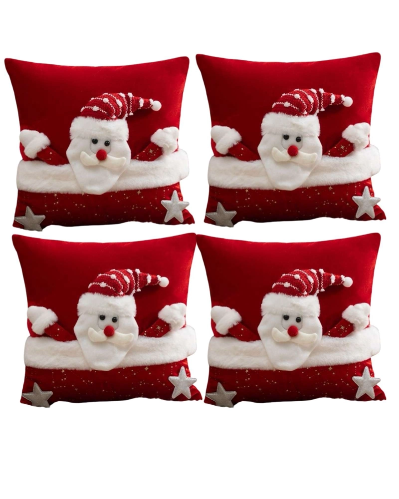 PACK DE 4 FUNDAS DE COJIN PARA NAVIDAD 3D   B22 - 1