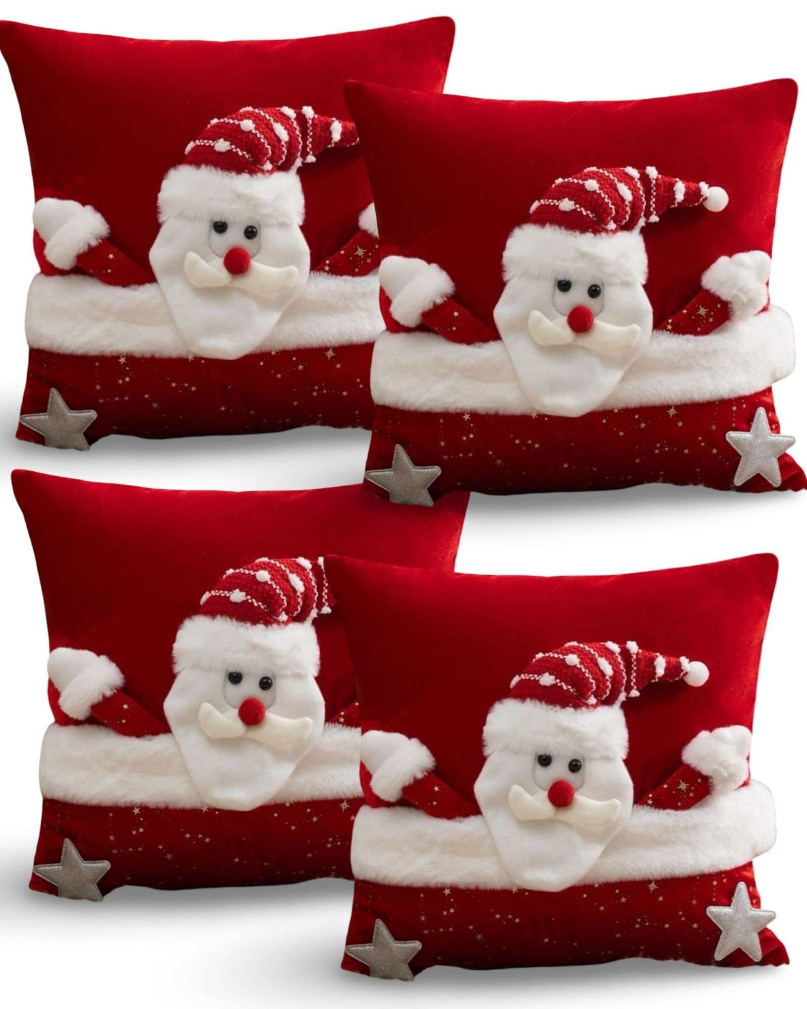 PACK DE 4 FUNDAS DE COJIN PARA NAVIDAD 3D   B22 - 2
