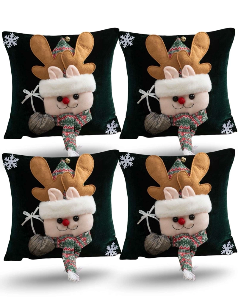 PACK DE 4 FUNDAS DE COJIN PARA NAVIDAD 3D   B2 - 1