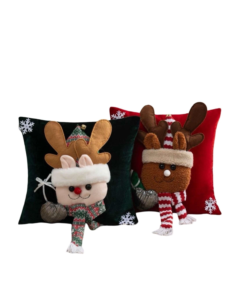PACK DE 2 FUNDAS DE COJIN PARA NAVIDAD 3D   B1 - 1