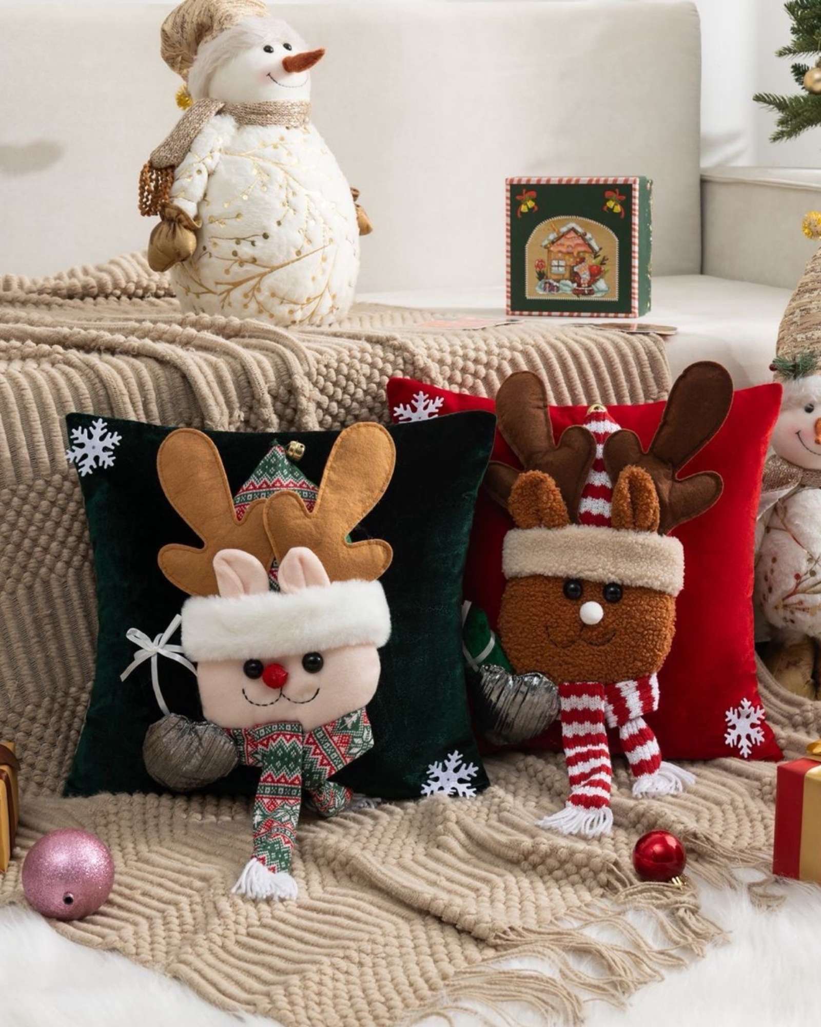 PACK DE 2 FUNDAS DE COJIN PARA NAVIDAD 3D   B1 - 4