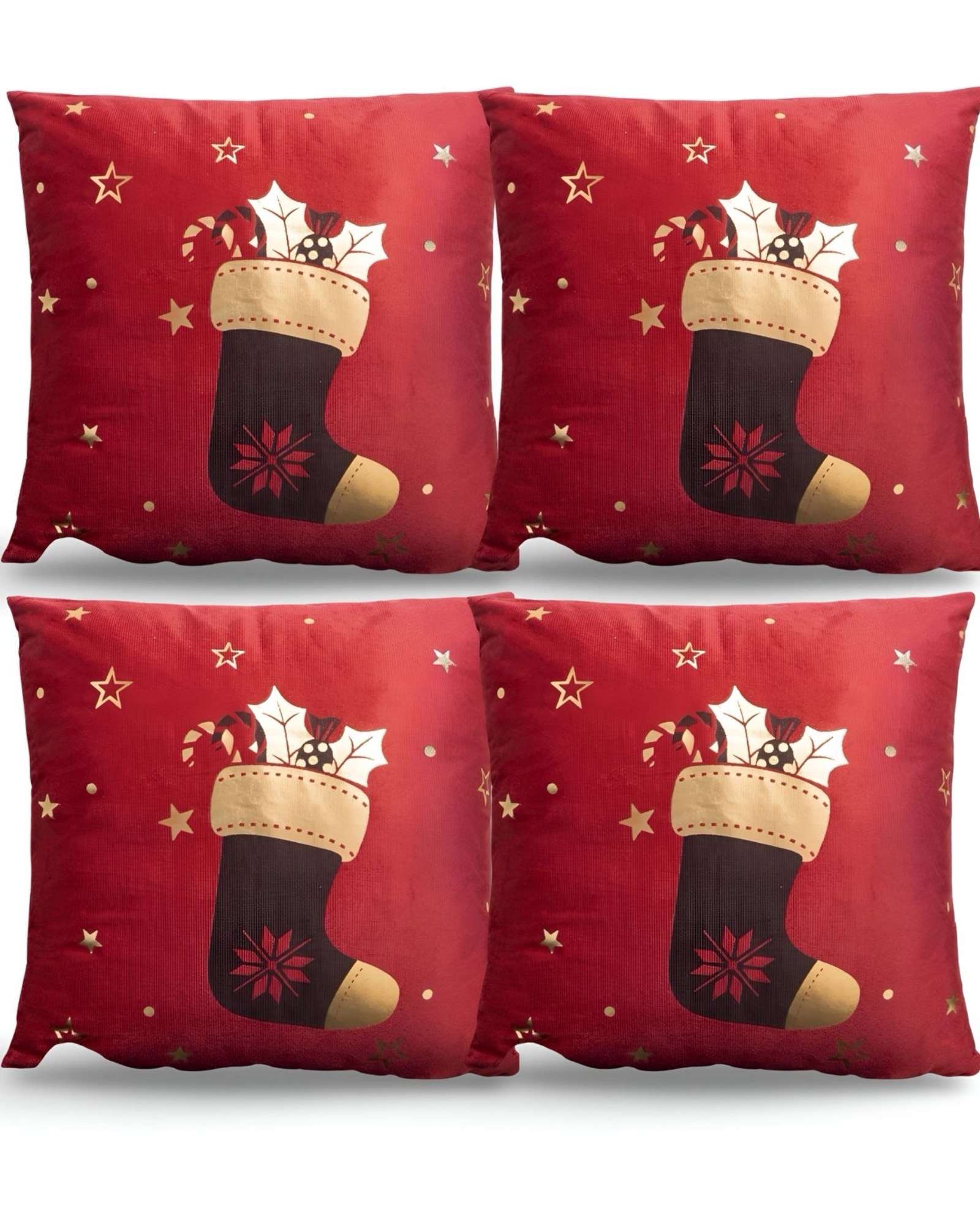 PACK DE 4 FUNDAS DE COJIN PARA NAVIDAD M14 - 1
