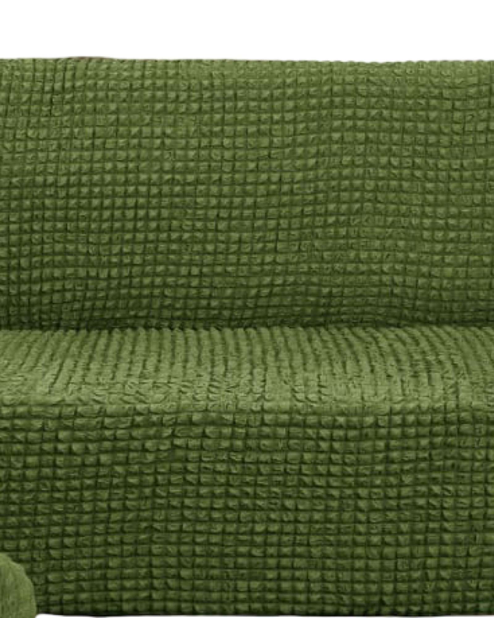 PACK DE FUNDAS DE SOFA 3+1+1 - DISEÑO CUADRILLE VERDE OLIVA - 3