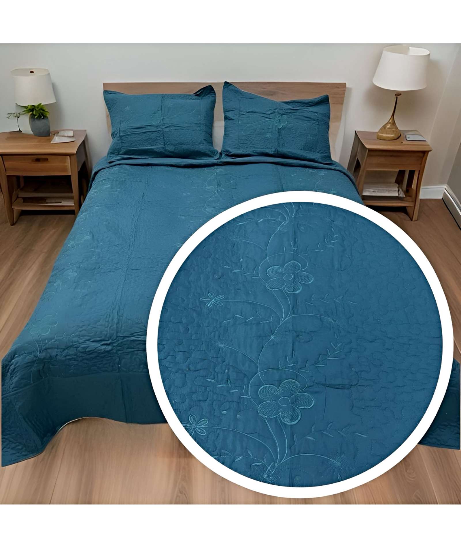 CUBRECAMA DE VERANO 2 PLAZAS BORDADO A1 230X250 CM - 3