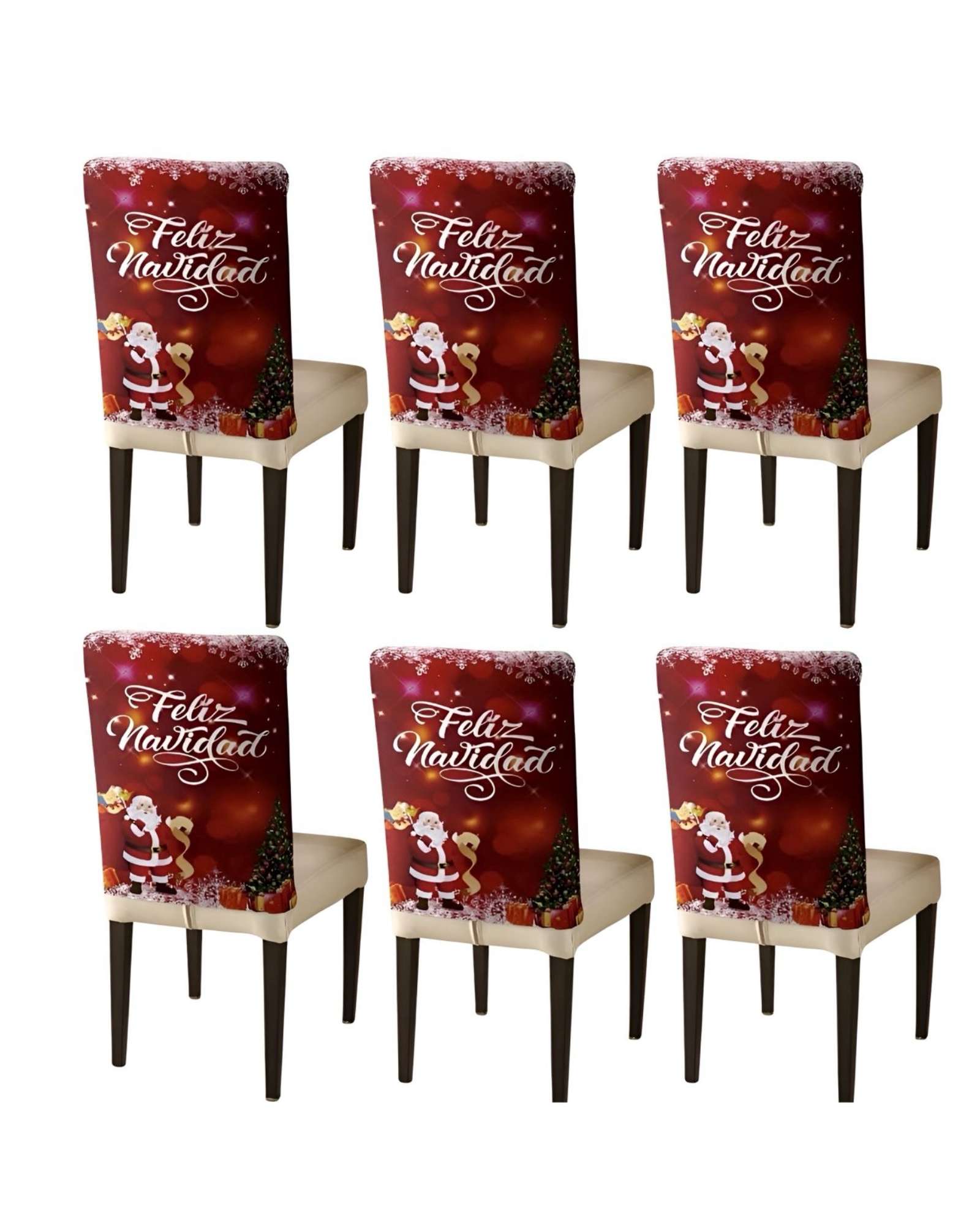 PACK DE 6 FUNDAS DE RESPALDO DE SILLAS DE NAVIDAD N17 - 1