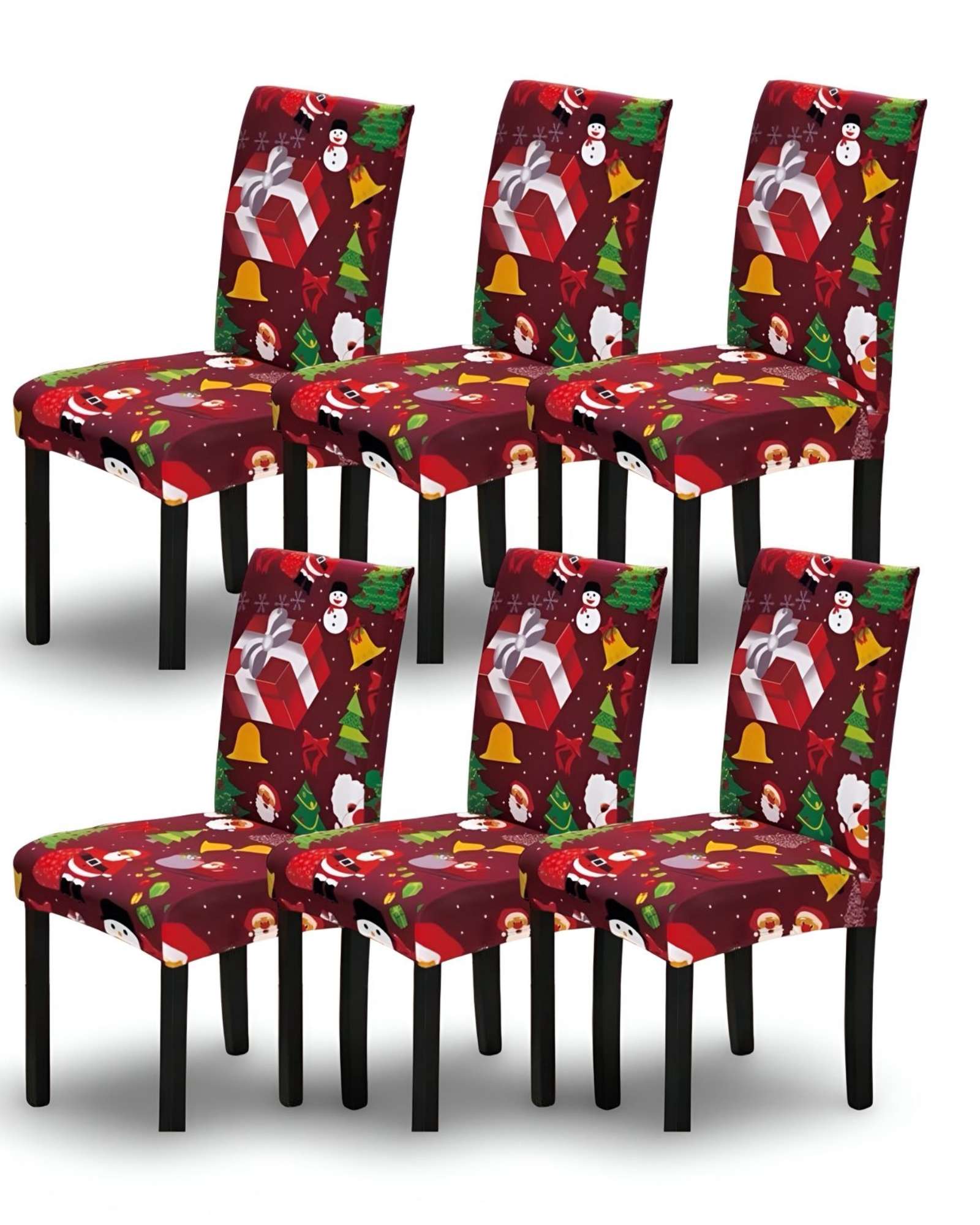 PACK DE 6 FUNDAS PARA SILLAS DE NAVIDAD N03 - 1