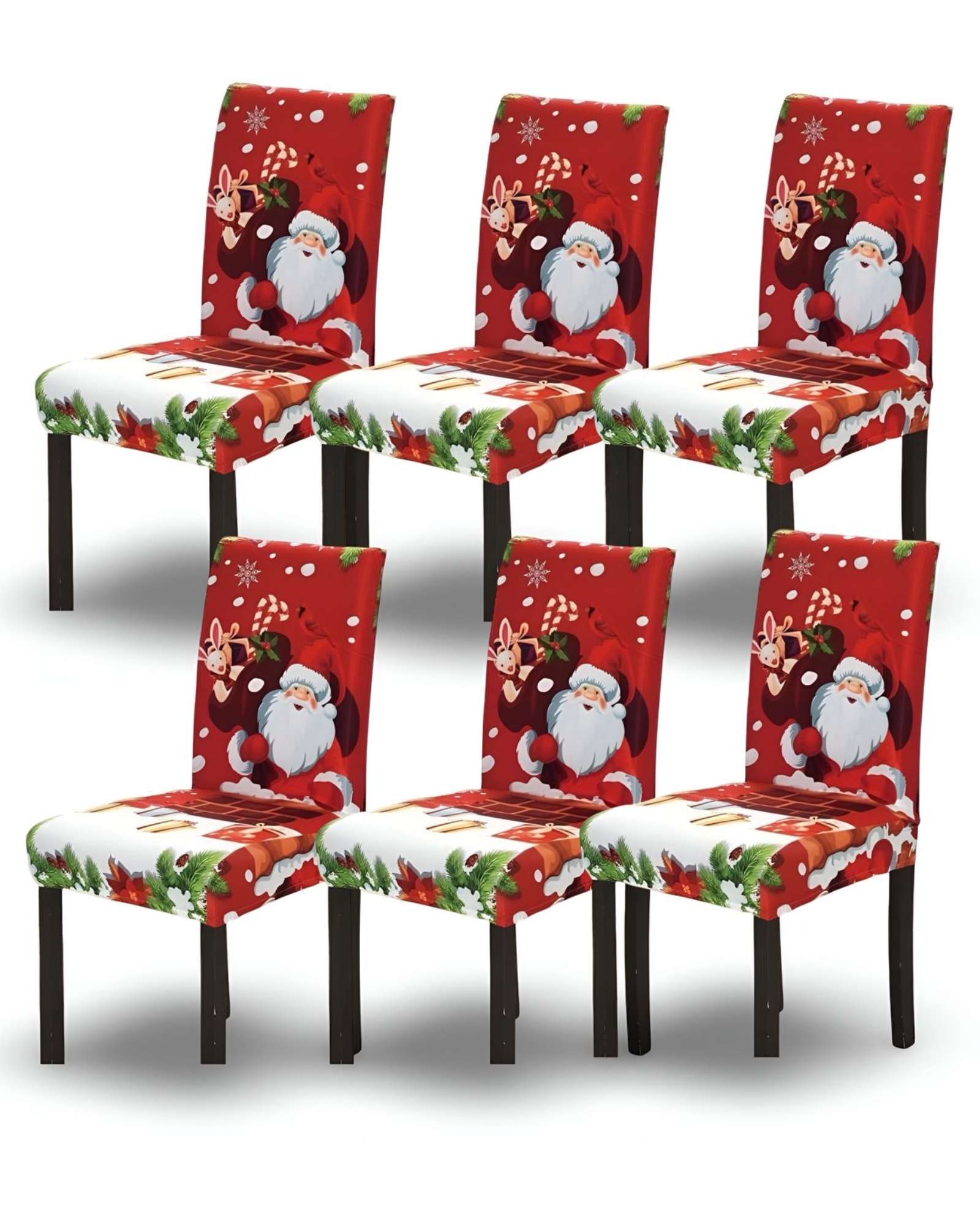 PACK DE 6 FUNDAS PARA SILLAS DE NAVIDAD N02 - 1