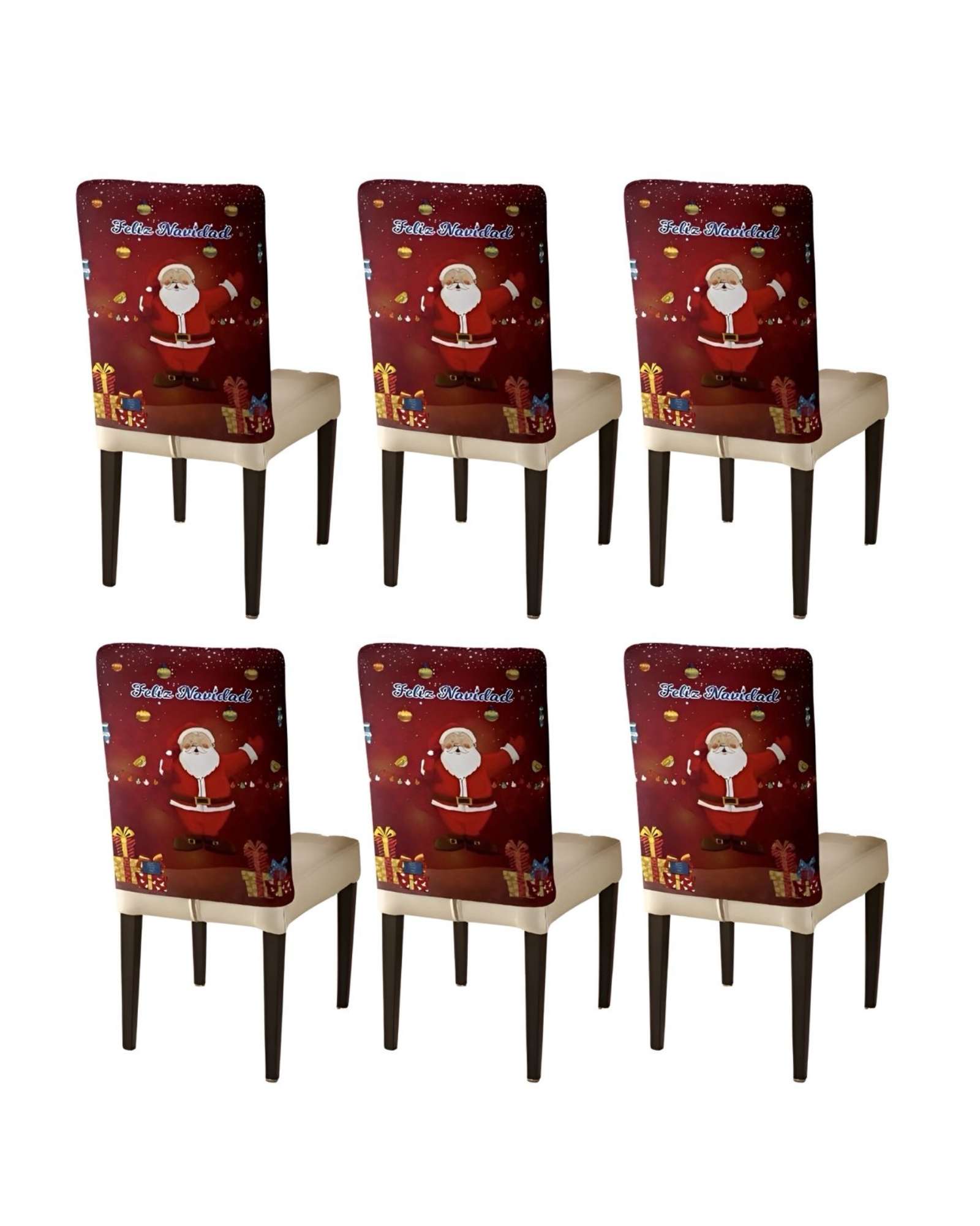 PACK DE 6 FUNDAS DE RESPALDO DE SILLAS DE NAVIDAD N20 - 1