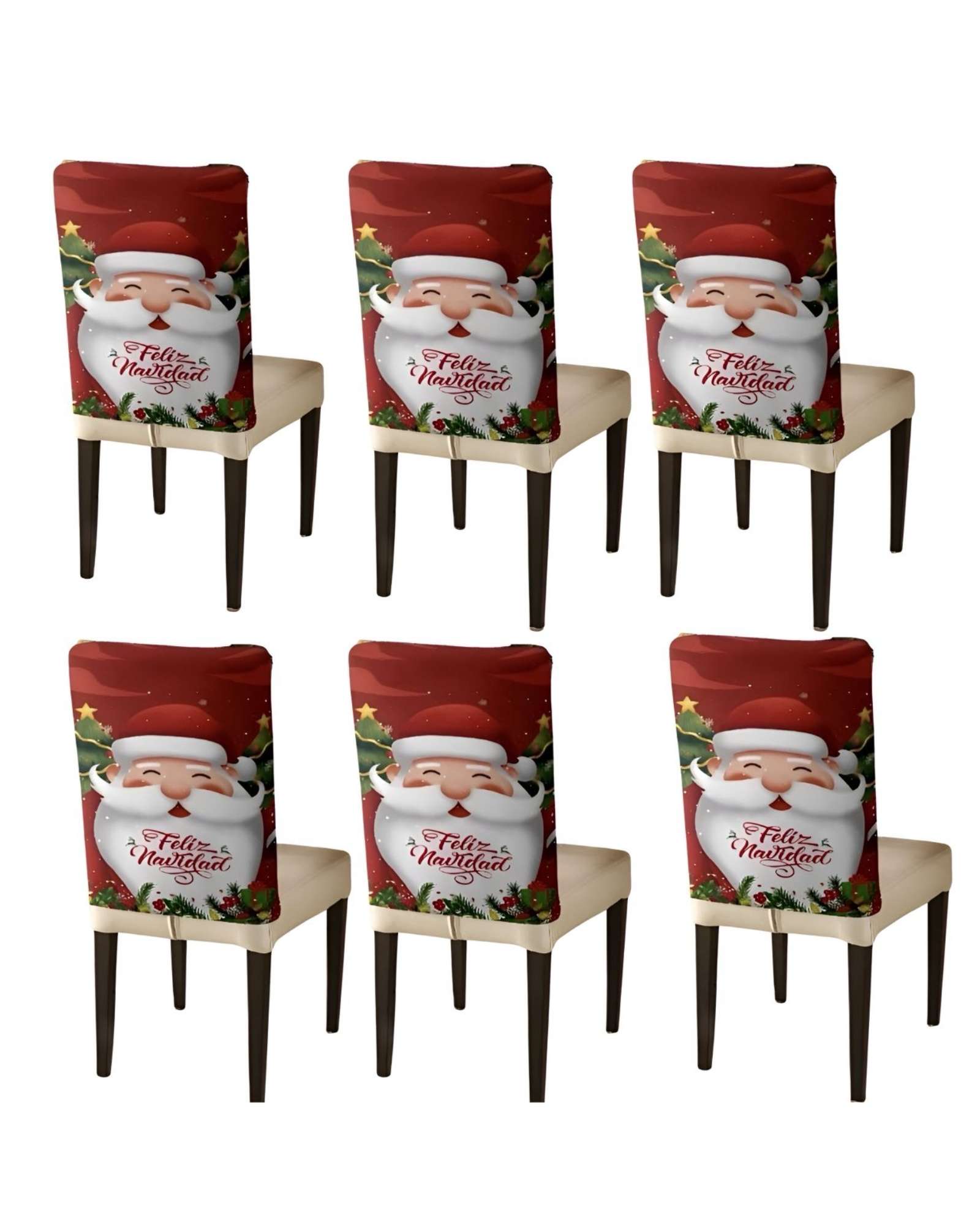 PACK DE 6 FUNDAS DE RESPALDO DE SILLAS DE NAVIDAD N24 - 1