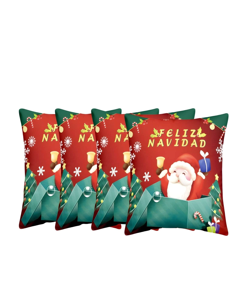 PACK DE 4 FUNDAS DE COJINES DE NAVIDAD 45X45 CM A08 - 1