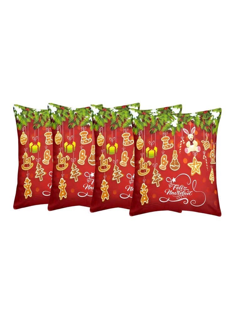 PACK DE 4 FUNDAS DE COJINES DE NAVIDAD 45X45 CM A02 - 1