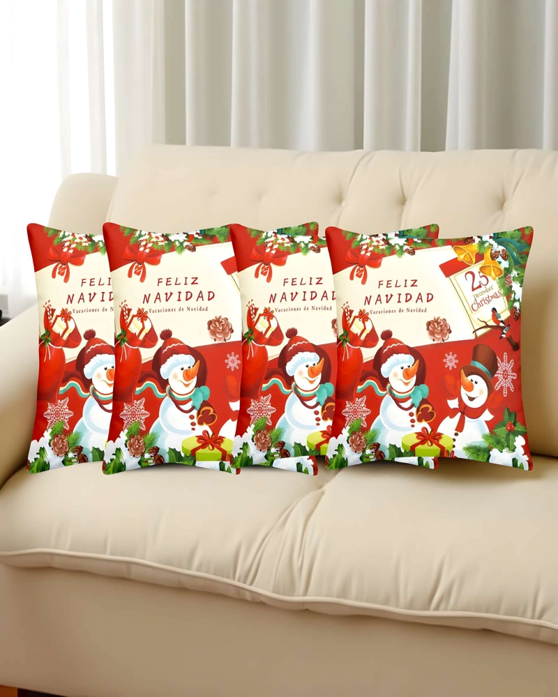 PACK DE 4 FUNDAS DE COJINES DE NAVIDAD 45X45 CM A05 - 4