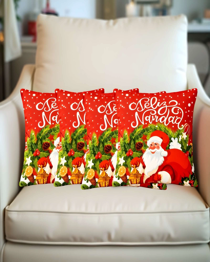 PACK DE 4 FUNDAS DE COJINES DE NAVIDAD 45X45 CM A07 - 4