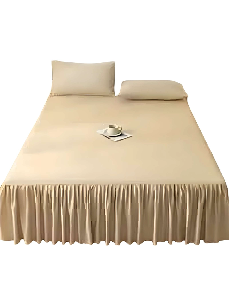 FALDON DE CAMA CON VOLADO PROTECTOR DE BASE DE CAMA KING 01 - 1