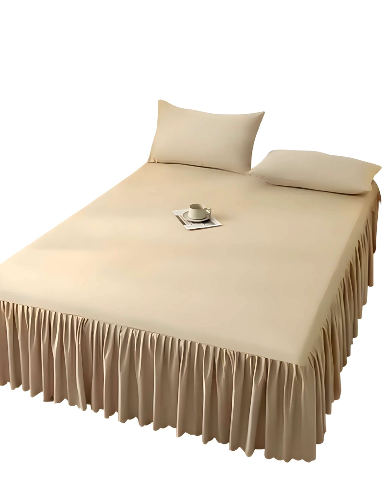 FALDON DE CAMA CON VOLADO PROTECTOR DE BASE DE CAMA KING 01 - 2