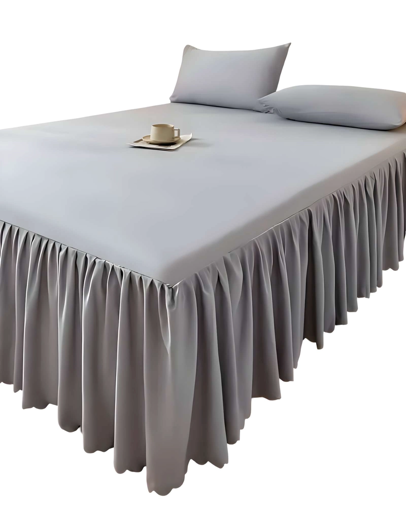 FALDON DE CAMA CON VOLADO PROTECTOR DE BASE DE CAMA KING 06 - 2