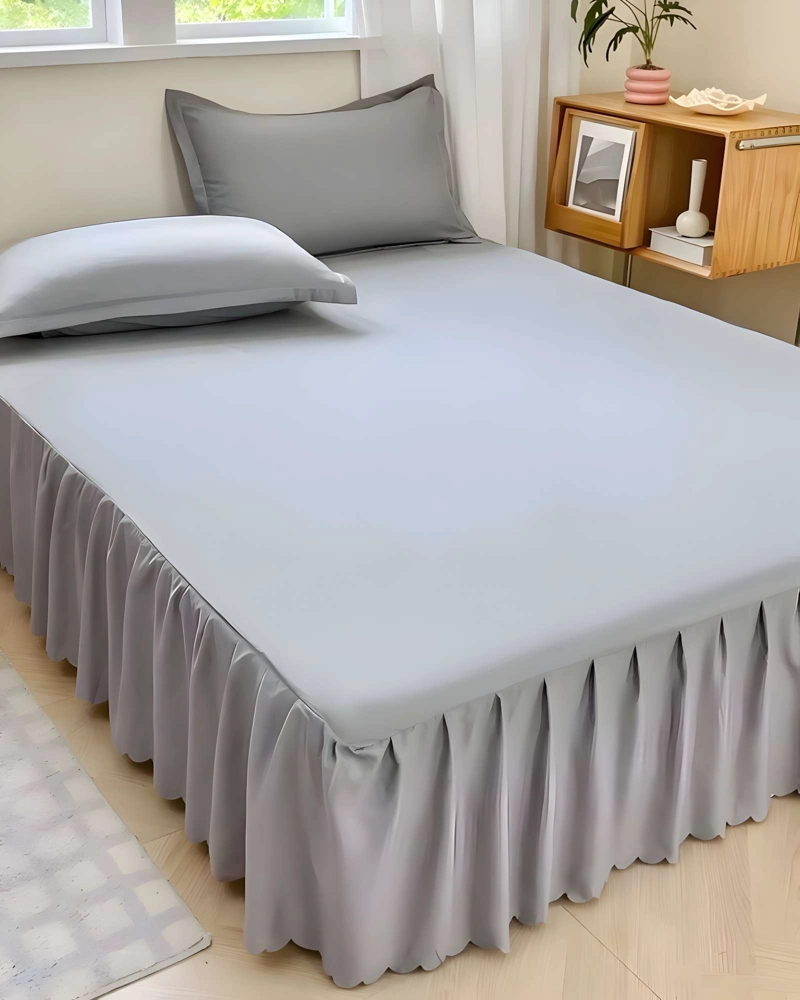 FALDON DE CAMA CON VOLADO PROTECTOR DE BASE DE CAMA KING 06 - 5