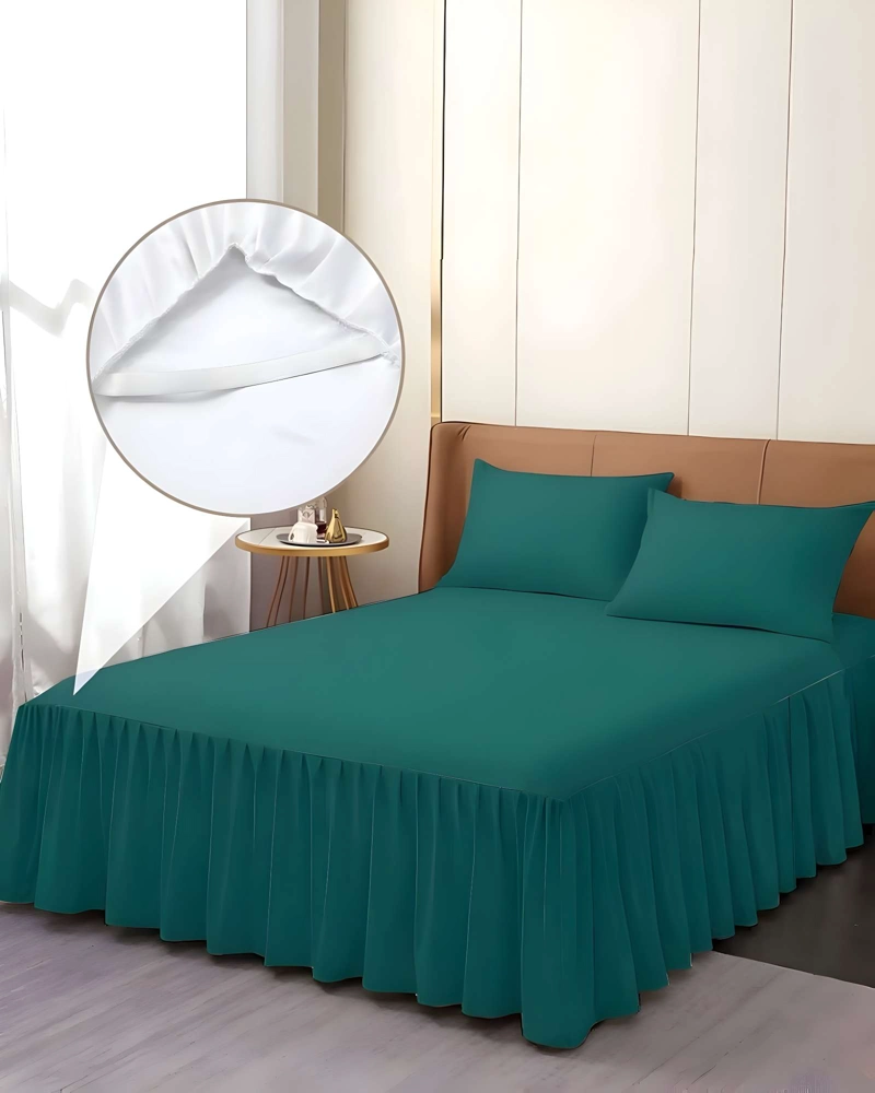 FALDON DE CAMA CON VOLADO PROTECTOR DE BASE DE CAMA KING 07 - 5