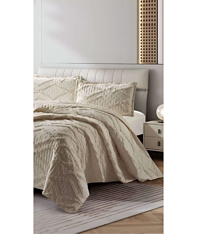 CUBRECAMA QUILT CON DISEÑO GEOMETRICO RELIEVE 2 PLAZAS 230 X 250 CM 04 - 3