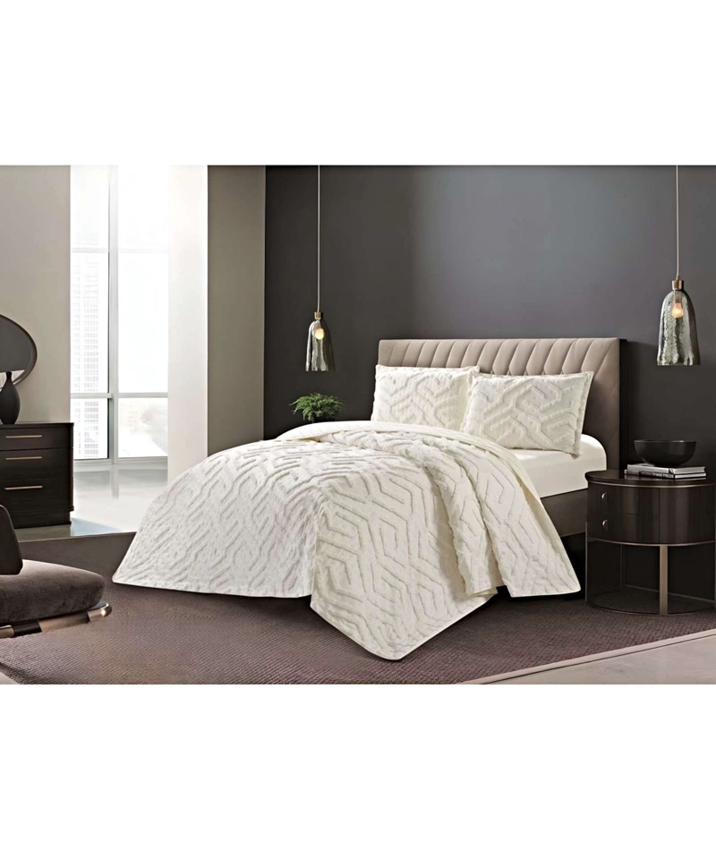 CUBRECAMA QUILT CON DISEÑO RELIEVE PLAZA Y MEDIA 180 X 230 CM 05 - 4