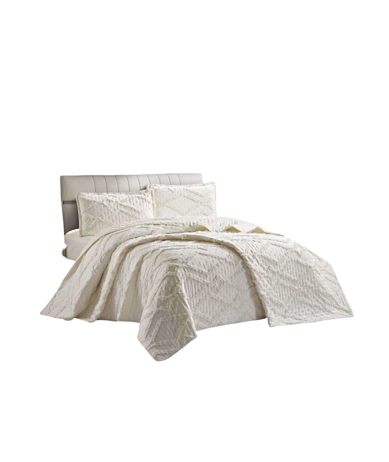 CUBRECAMA QUILT CON DISEÑO GEOMETRICO RELIEVE PLAZA Y MEDIA 180 X 230 CM 05 - 1