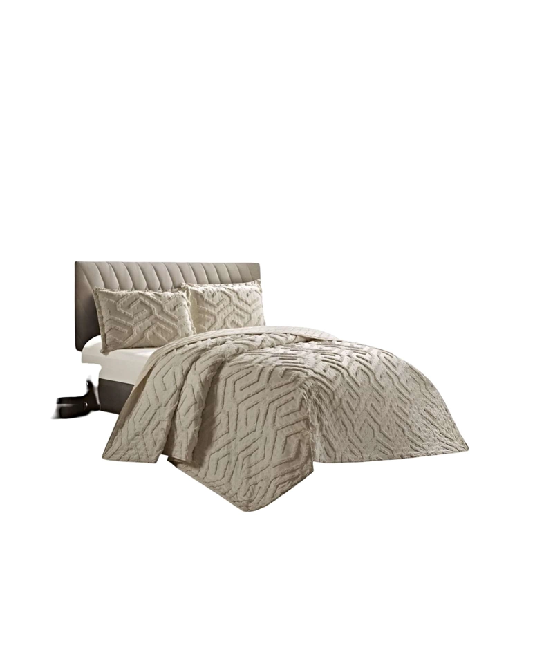 CUBRECAMA QUILT CON DISEÑO RELIEVE PLAZA Y MEDIA 180 X 230 CM 04 - 1