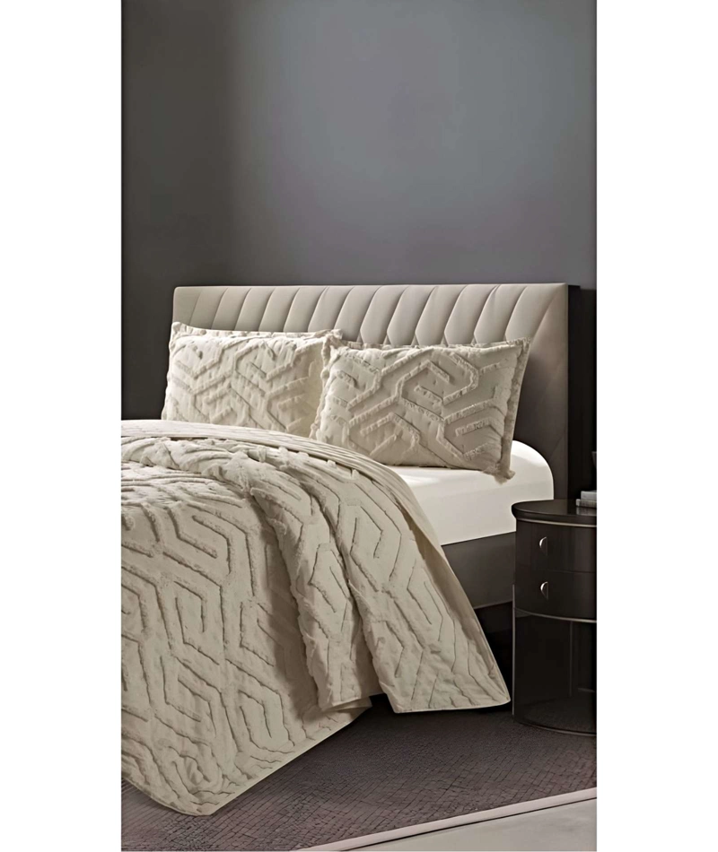 CUBRECAMA QUILT CON DISEÑO RELIEVE PLAZA Y MEDIA 180 X 230 CM 04 - 3