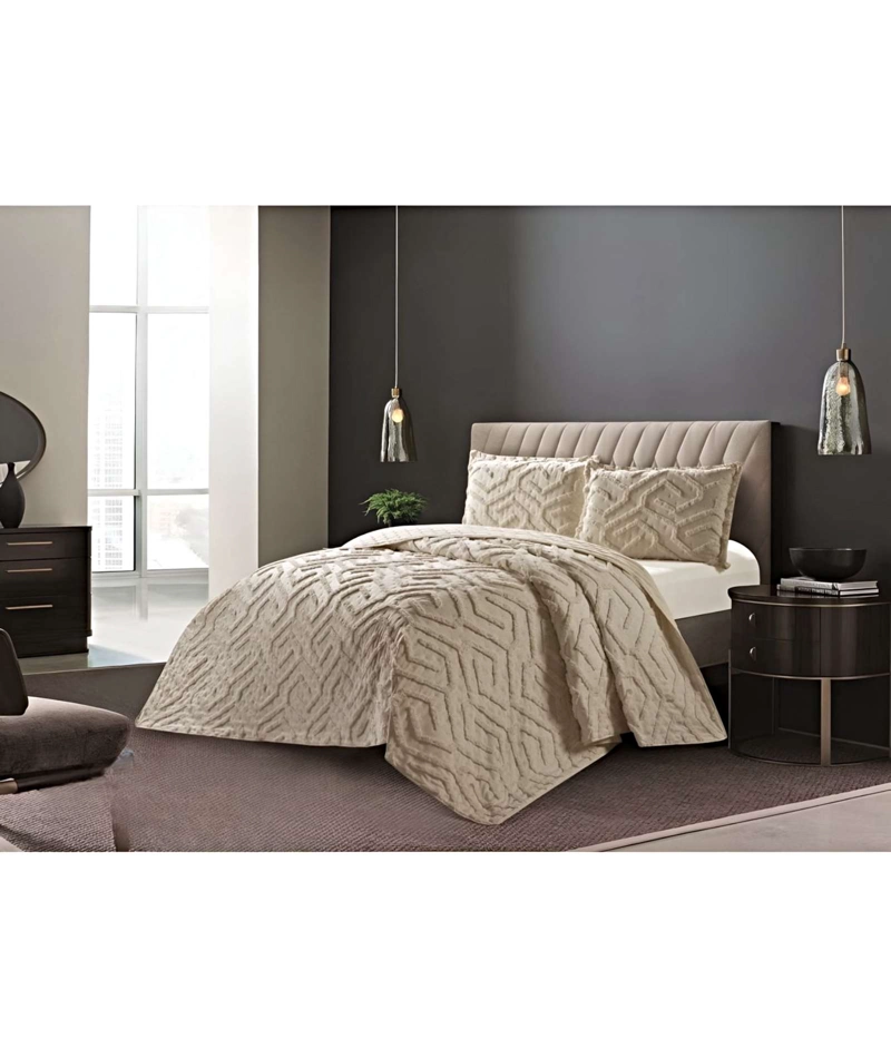 CUBRECAMA QUILT CON DISEÑO RELIEVE PLAZA Y MEDIA 180 X 230 CM 04 - 4