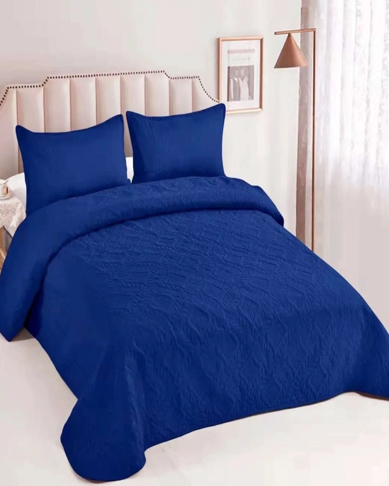 CUBRECAMA QUILT DE VERANO SUPER ELEGANTE KING - SUPER KING 250 X 270 CM COLOR AZUL - 4