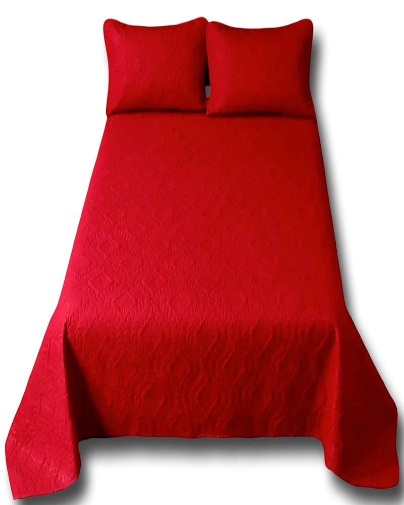 CUBRECAMA QUILT DE VERANO SUPER ELEGANTE PLAZA Y MEDIA 180X230 CM COLOR ROJO - 2