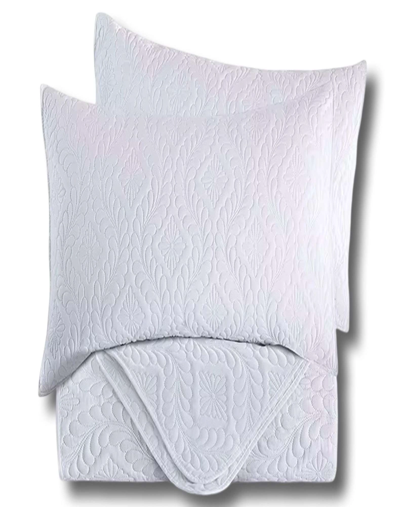 CUBRECAMA QUILT DE VERANO SUPER ELEGANTE 2 PLAZAS 230X250 CM COLOR BLANCO - 3