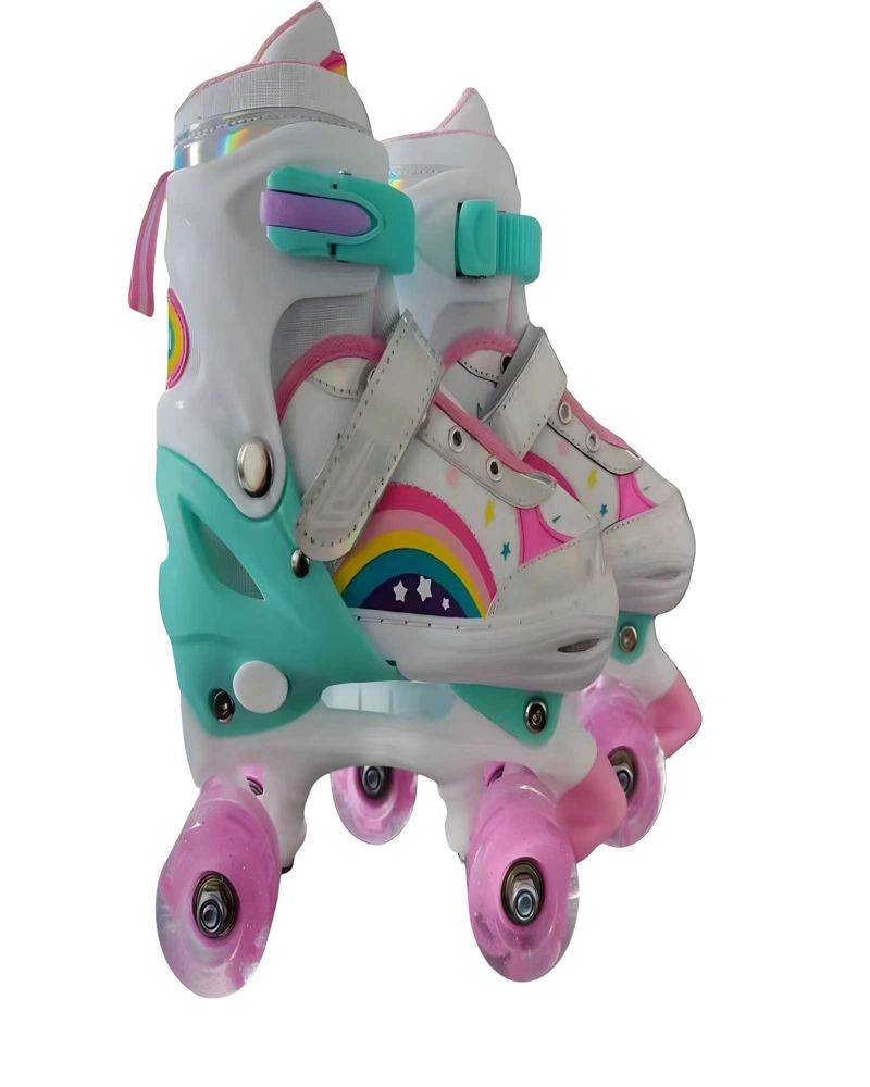 PATIN 4 RUEDAS CON LUCES MAS KIT TALLA M 35-38 BLANCO - 2
