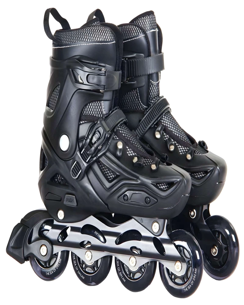 PATIN LINEAL CON LUCES MAS KIT TALLA M 35-38 NEGRO - 2