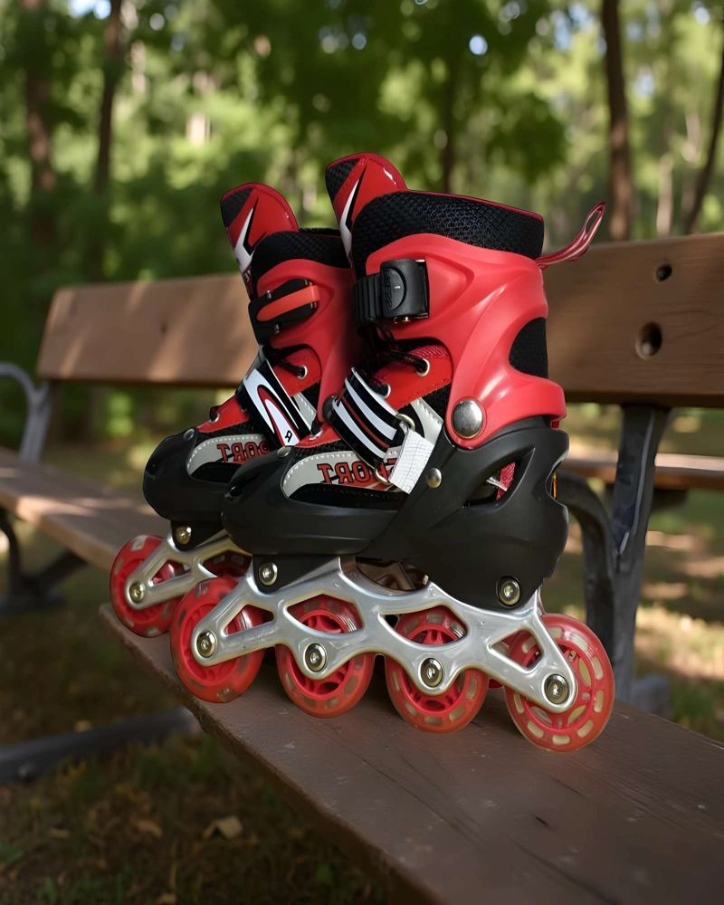 PATIN LINEAL CON LUCES MAS KIT TALLA S 31-34 ROJO - 3