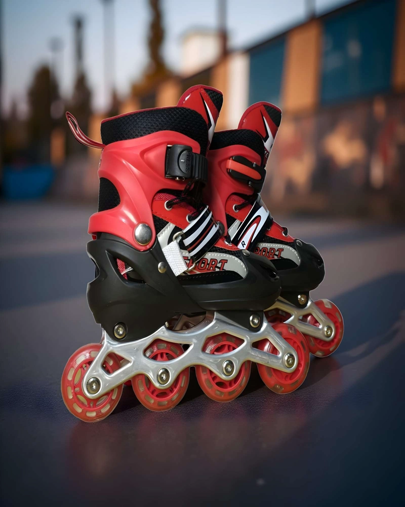 PATIN LINEAL CON LUCES MAS KIT TALLA S 31-34 ROJO - 4