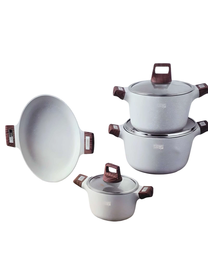 JUEGO DE OLLAS DE COCINA 7 PIEZAS BLANCO - 1