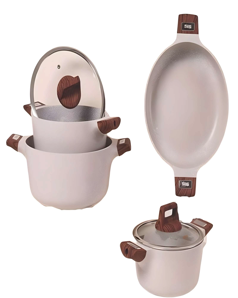 JUEGO DE OLLAS DE COCINA 7 PIEZAS BLANCO - 2