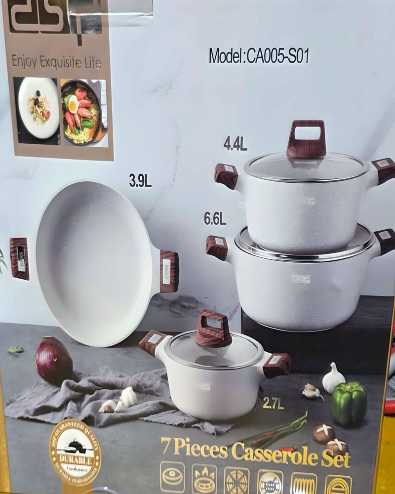 JUEGO DE OLLAS DE COCINA 7 PIEZAS BLANCO - 3
