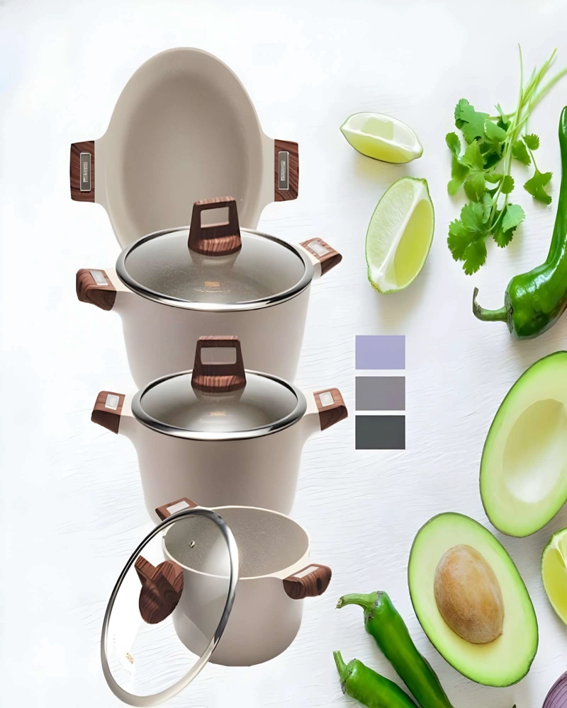 JUEGO DE OLLAS DE COCINA 7 PIEZAS BLANCO - 4